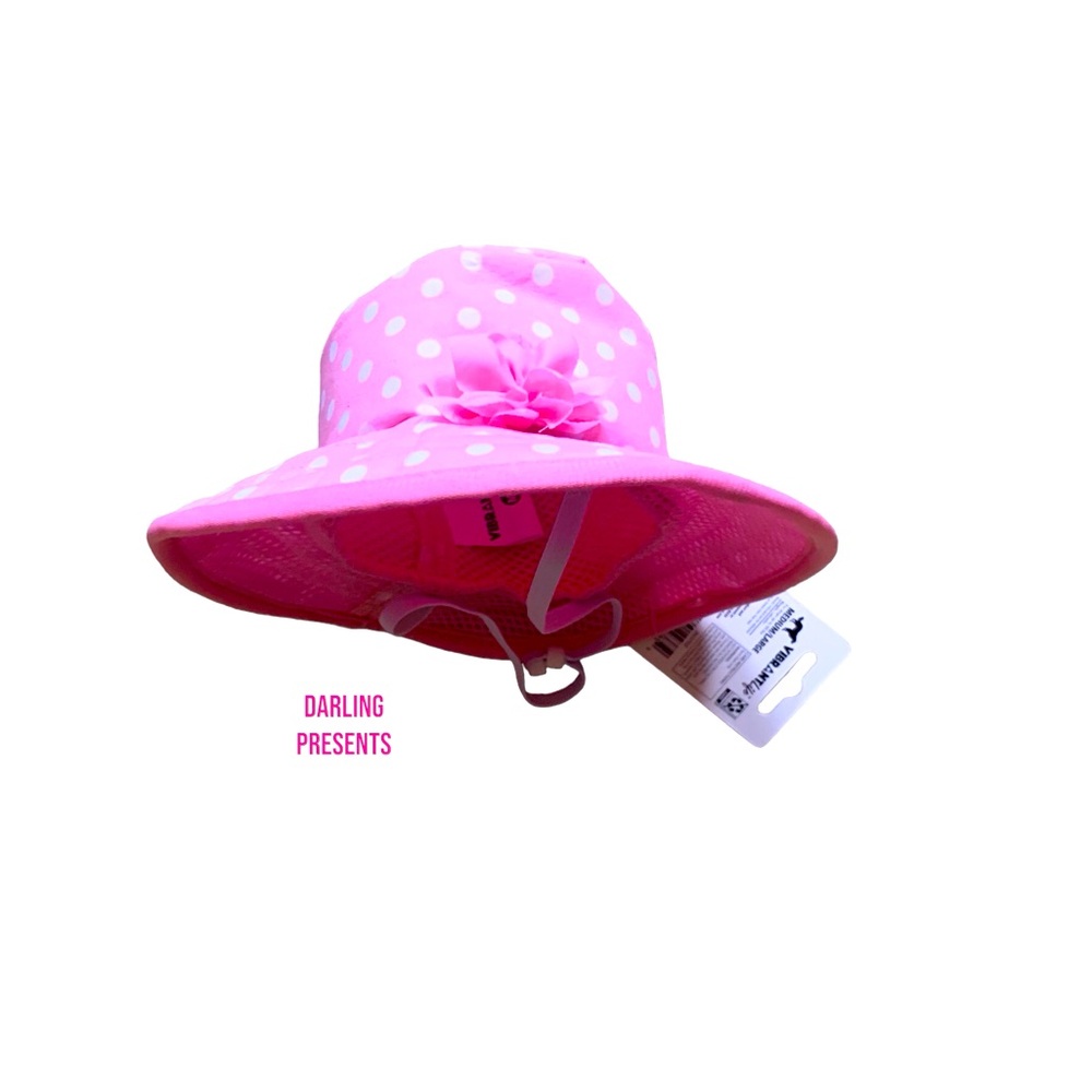 Vibrant Life Polkadot Dog Bucket Hat Color Pink Size M/L